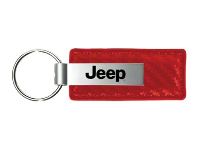 Jeep Leather Key Fob; Carbon Fiber
