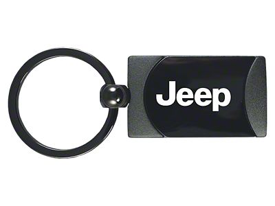 Jeep Two-Tone Rectangular Key Fob; Gunmetal