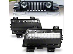 LED Fender Lights with Sequential Turn Signal; Smoked (20-26 Jeep Gladiator JT w/ Factory Halogen Headlights)