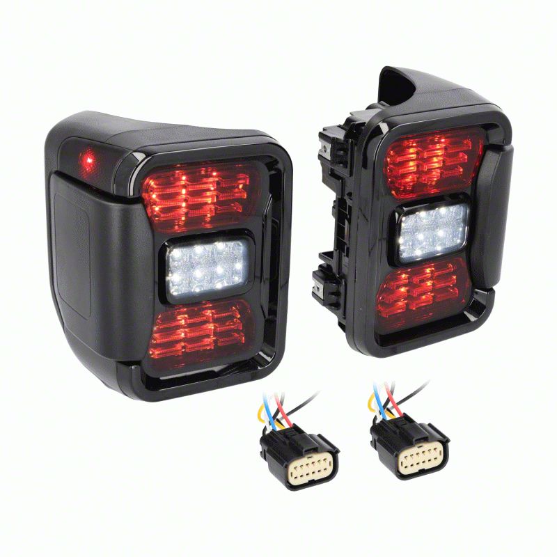 Jeep Gladiator LED Tail Lights; Black Housing; Smoked Lens (2024 Jeep