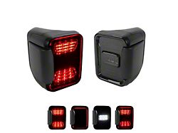 LED Tail Lights; Black Housing; Smoked Lens (20-26 Jeep Gladiator JT w/ Factory Halogen Tail Lights)