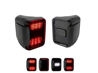 LED Tail Lights; Black Housing; Smoked Lens (20-26 Jeep Gladiator JT w/ Factory Halogen Tail Lights)