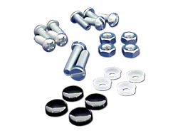 License Plate Caps with Standard Hardware; Black; 4 Pack 