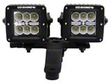 Go Rhino Dual 3-Inch Cube Light Windshield Cowl Mount; Textured Black (20-26 Jeep Gladiator JT)