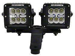 Go Rhino Dual 3-Inch Cube Light Windshield Cowl Mount; Textured Black (20-26 Jeep Gladiator JT)