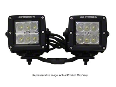 Go Rhino 3-Inch Dual Cube Light Hood Hinge Mount; Textured Black (20-25 Jeep Gladiator JT)