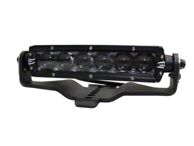 Go Rhino 6-Inch Single Row LED Light Bar Hood Hinge Mount; Textured Black (20-25 Jeep Gladiator JT)