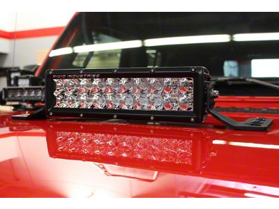 Go Rhino Center Hood Mount for 10-Inch Double Row LED Light Bar; Textured Black (20-25 Jeep Gladiator JT)