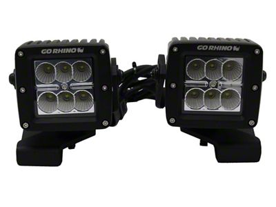Go Rhino 3-Inch Cube Light Center Hood Mount; Textured Black (20-25 Jeep Gladiator JT)