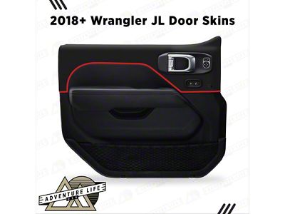 Matte Black Interior Door Skins; Front (20-26 Jeep Gladiator JT w/ Power Locks & Windows)
