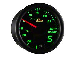 MaxTow 30 PSI Boost/Vacuum Gauge; Black and Green (Universal; Some Adaptation May Be Required)
