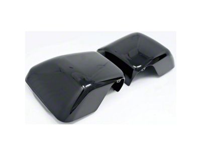 Chrome Delete Mirror Covers; Gloss Black (20-25 Jeep Gladiator JT)