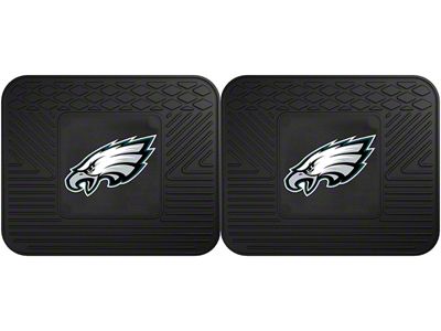 Molded Rear Floor Mats with Philadelphia Eagles Logo (Universal; Some Adaptation May Be Required)