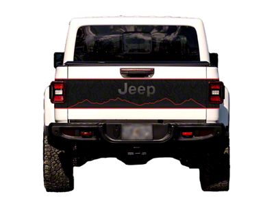 Mountain Style Tailgate Wrap Graphic; Red (20-25 Jeep Gladiator JT)