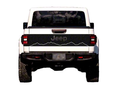 Mountain Style Tailgate Wrap Graphic; White (20-25 Jeep Gladiator JT)
