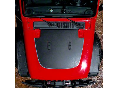 Narrow Topographic Map Hood Graphic with Windshield Bumper Cutouts; Gloss Black (20-25 Jeep Gladiator JT, Excluding Mojave & Rubicon)
