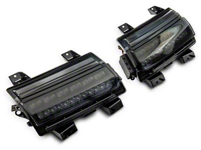 OLED DRL Fender Lights; Smoked (20-25 Jeep Gladiator JT w/ Factory Halogen Light Package, Excluding Sport)