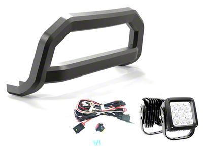 Optimus Sport Bull Bar with 4.50-Inch LED Cube Lights; Black (20-25 Jeep Gladiator JT)