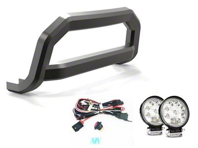 Optimus Sport Bull Bar with 4.50-Inch Round LED Lights; Black (20-25 Jeep Gladiator JT)