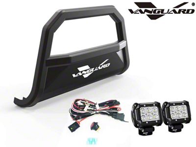 Optimus Wide Bull Bar with 2.50-Inch LED Cube Lights; Black (20-25 Jeep Gladiator JT)