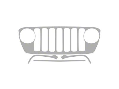 Paint Protection PPF Pre-Cut Kit; Grille; Gloss (20-25 Jeep Gladiator JT, Excluding Mojave)