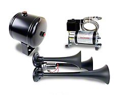 ProBlaster Compact Triple Air Horn System; Black (Universal; Some Adaptation May Be Required)