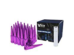 Purple Spike Lug Nuts for Aftermarket Wheels; M14x1.5; Set of 32 (20-25 Jeep Gladiator JT)