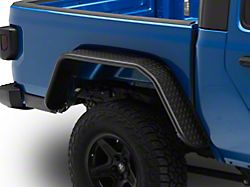 Rear Tube Fender Flares; Black Aluminum Diamond Plate (20-25 Jeep Gladiator JT)