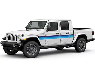 Retro Side Stripes; Blue Shades (20-25 Jeep Gladiator JT)