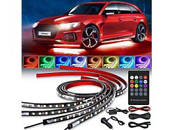 RGB Underglow Neon LED Strip Lights; 4-Piece (Universal; Some Adaptation May Be Required)