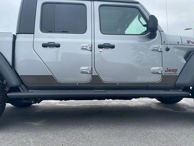 Rocker Panel Overlays; Domed Carbon Fiber (20-25 Jeep Gladiator JT)
