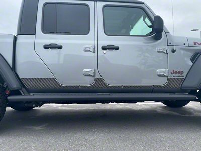 Rocker Panel Overlays; Raw Carbon Fiber (20-25 Jeep Gladiator JT)