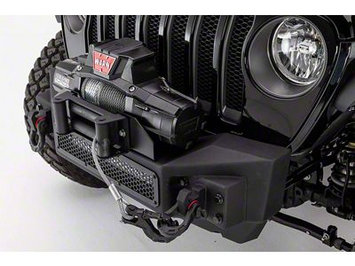 Go Rhino Rockline Winch-Ready Stubby Front Bumper; Textured Black (20-25 Jeep Gladiator JT)