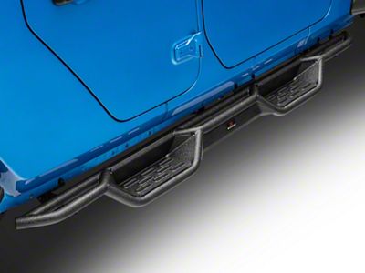Round Tube Drop Style Nerf Side Step Bars; Black (20-25 Jeep Gladiator JT)