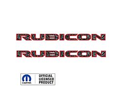 RUBICON Hood Decal; Topographical Black with Gray Lines and Red Outline (20-25 Jeep Gladiator JT)