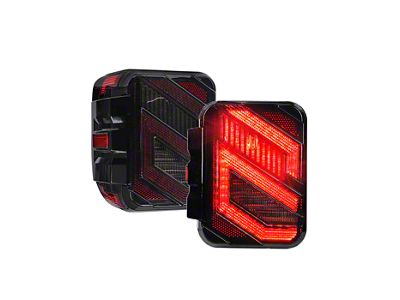 Savage Series LED Tail Lights; Black Housing; Smoked Lens (20-25 Jeep Gladiator JT)