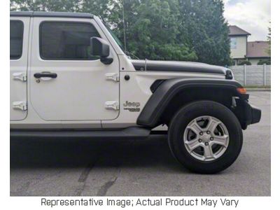 Side Hood Stripes; Carbon Fiber Black (20-25 Jeep Gladiator JT)