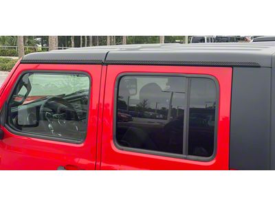 Side Roof Accent Trim; Raw Carbon Fiber (20-25 Jeep Gladiator JT)