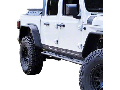 Side Step Plates; Black Aluminum Diamond Plate (20-25 Jeep Gladiator JT)