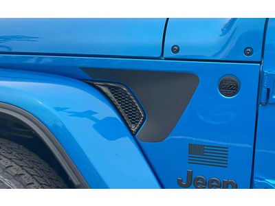 Side Vender Vent Accent Trim; Domed Carbon Fiber (20-25 Jeep Gladiator JT)