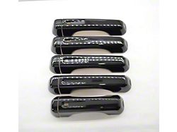 Chrome Delete Smart Key Door Handle Snap-On Covers; Gloss Black (20-25 Jeep Gladiator JT)