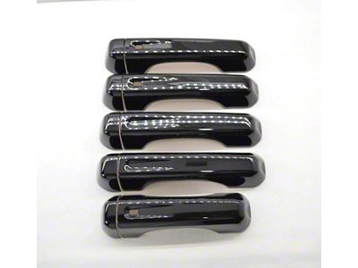 Chrome Delete Smart Key Door Handle Covers; Gloss Black (20-25 Jeep Gladiator JT)