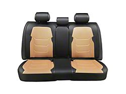 Sport Series Front and Rear Seat Covers; Beige/Black (Universal; Some Adaptation May Be Required)