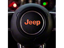 JEEP Steering Wheel Emblem Overlay Decal; Orange (20-26 Jeep Gladiator JT)