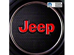 JEEP Steering Wheel Emblem Overlay Decal; Red (20-26 Jeep Gladiator JT)