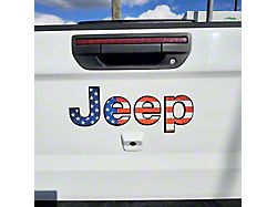 Tailgate American Flag Vinyl Overlays; Distressed/Worn Color (20-25 Jeep Gladiator JT)