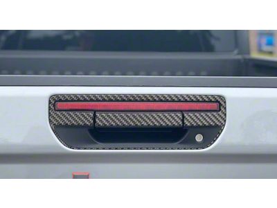 Tailgate Handle Accent Trim; Domed Carbon Fiber (20-25 Jeep Gladiator JT)