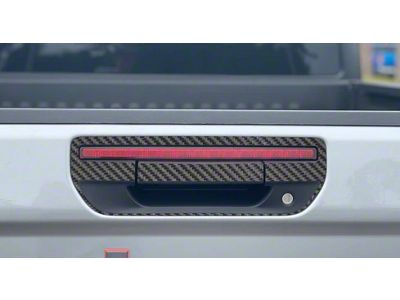 Tailgate Handle Accent Trim; Raw Carbon Fiber (20-25 Jeep Gladiator JT)
