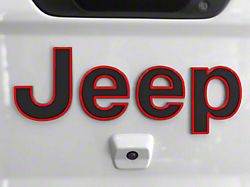 Tailgate Letter Overlays; Black with Red Outline (20-25 Jeep Gladiator JT)
