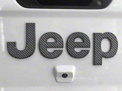 Tailgate Letter Overlays; Domed Carbon Fiber (20-25 Jeep Gladiator JT)